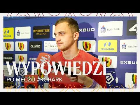Wiktor Długosz i Stjepan Davidović po meczu Korona Kielce - Arka Gdynia 3:0 (22.03.2026r.)